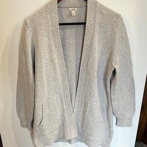 Large L.L. Bean Women's Light Gray Cardigan Sweater